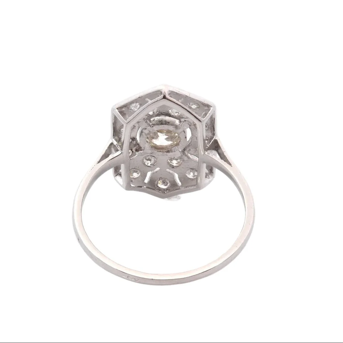 Bague Entourage en platine et diamants - Image 3