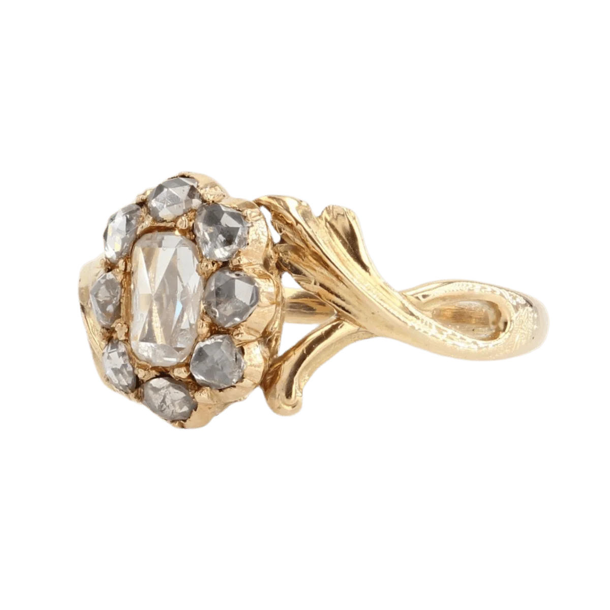 Bague Marguerite en or jaune et diamants - Image 3
