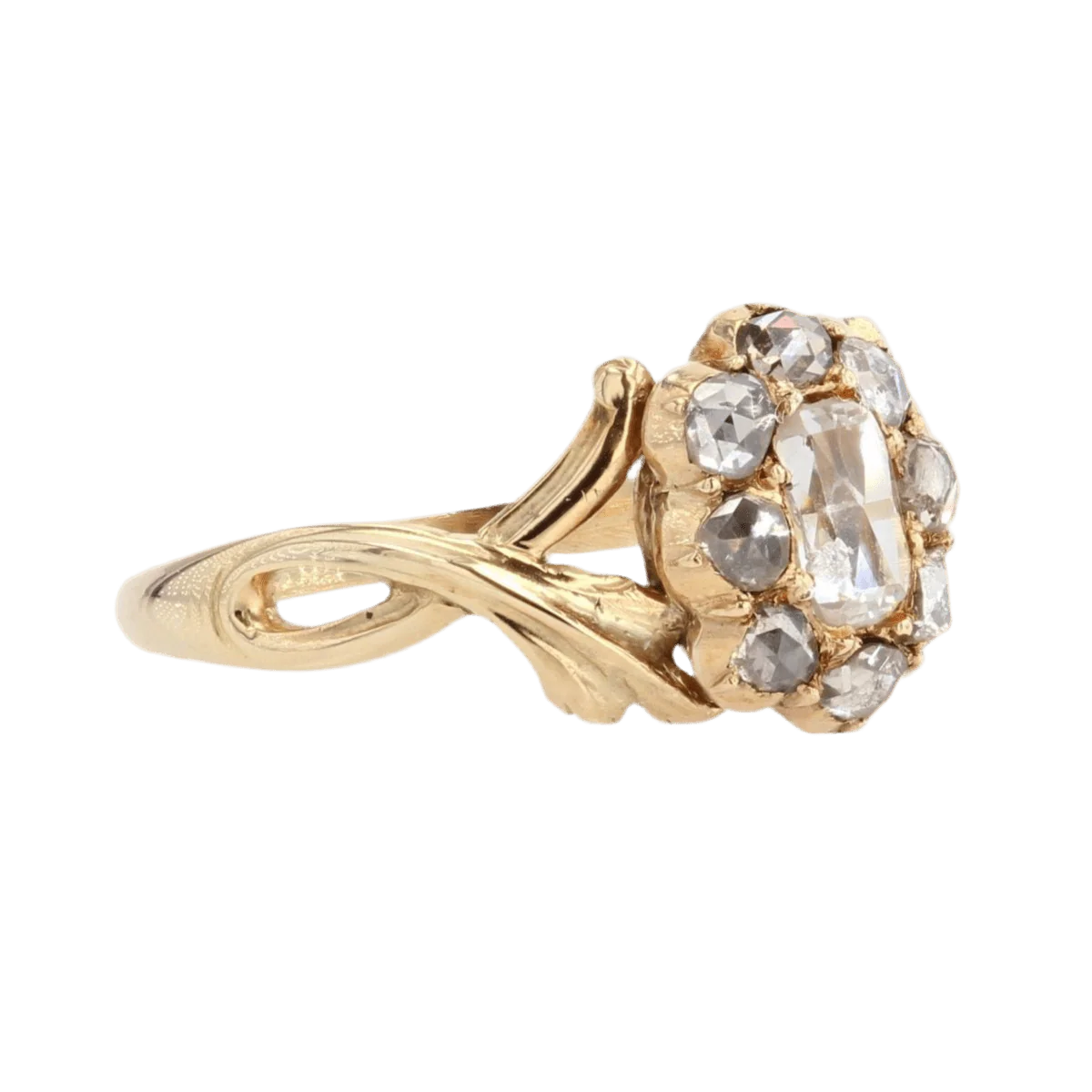 Bague Marguerite en or jaune et diamants - Image 5