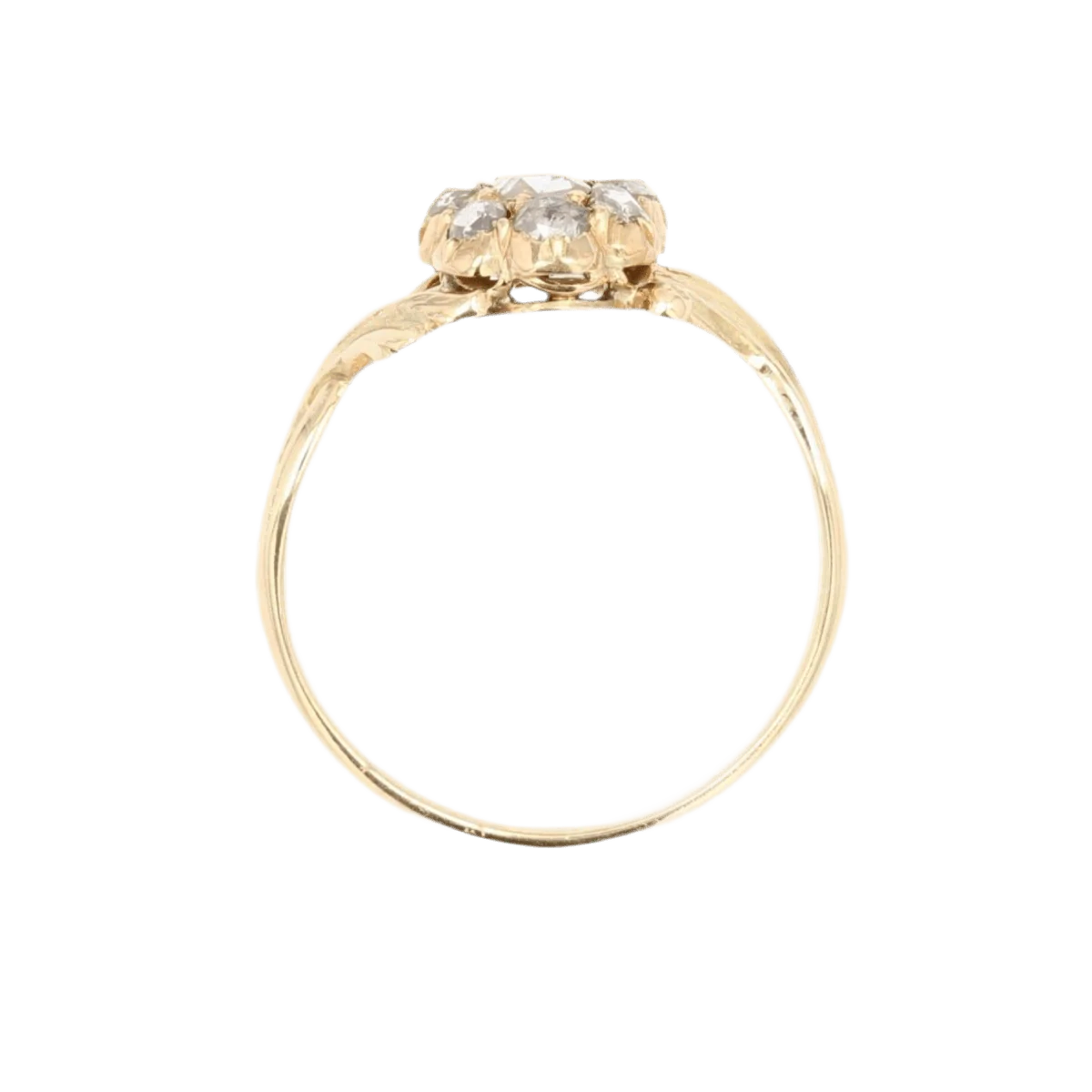 Bague Marguerite en or jaune et diamants - Image 6