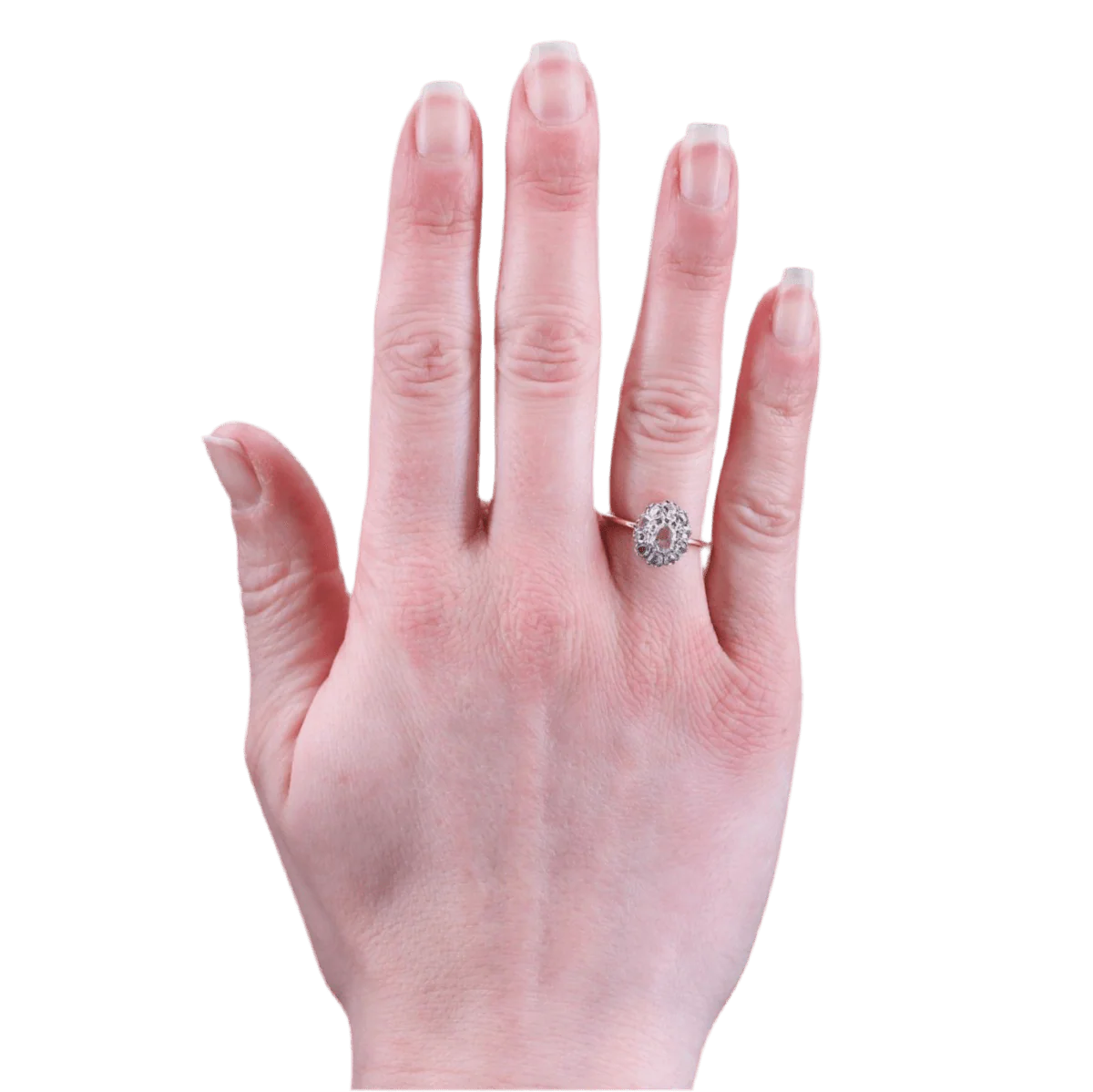 Bague Pompadour en or jaune et diamants - Image 2