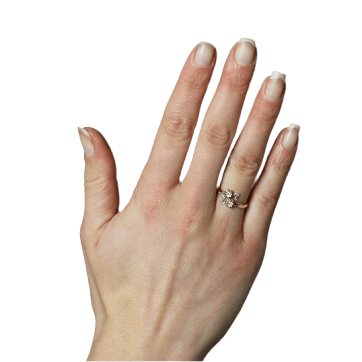 Bague Toi & Moi en or jaune et diamants - Image 2