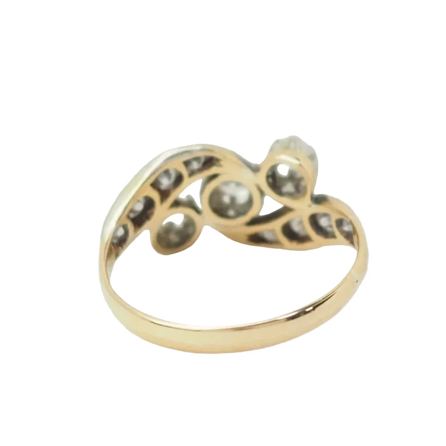 Bague Toi & Moi en or blanc, or jaune et diamants - Image 4