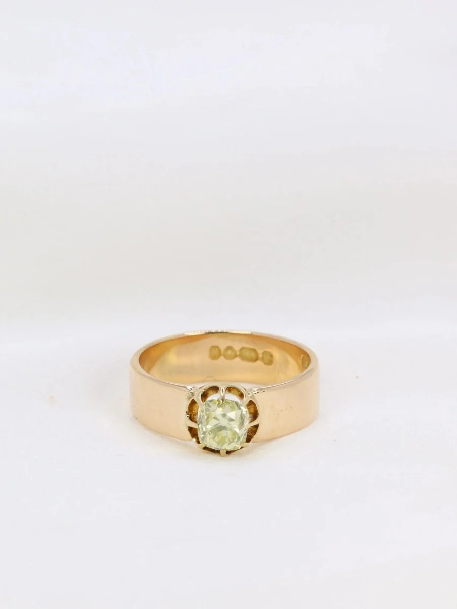 Bague or diamant jaune Fancy Yellow 1,1 ct