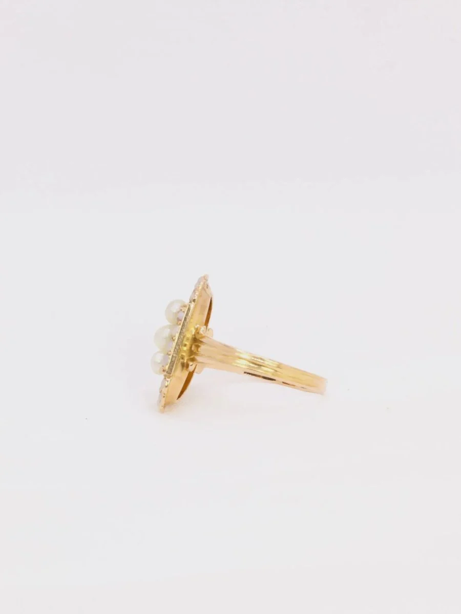 Bague ancienne or perles fines - Image 3