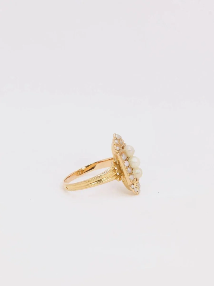 Bague ancienne or perles fines - Image 5