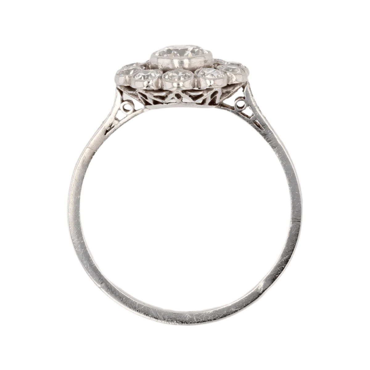 Bague Marguerite en platine et diamants - Image 6