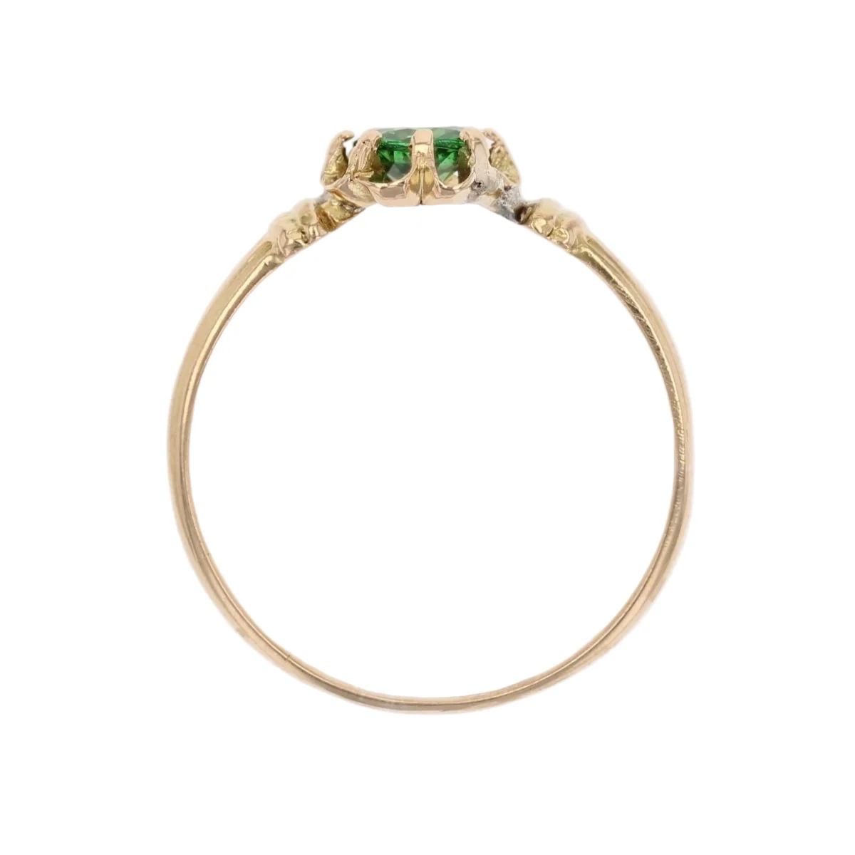 Bague Solitaire en or jaune et grenat - Image 6