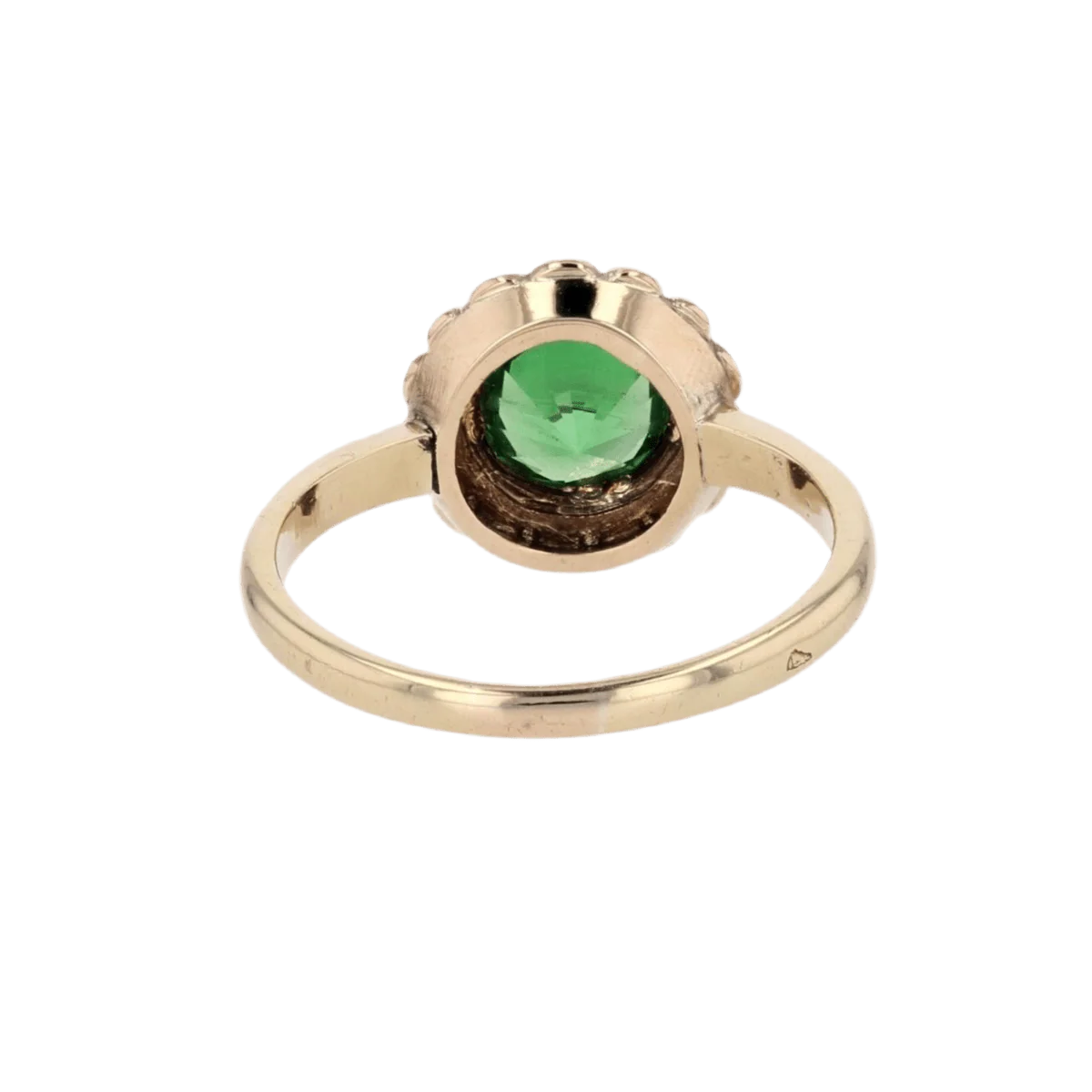 Bague Entourage en or jaune, grenat et perles - Image 4