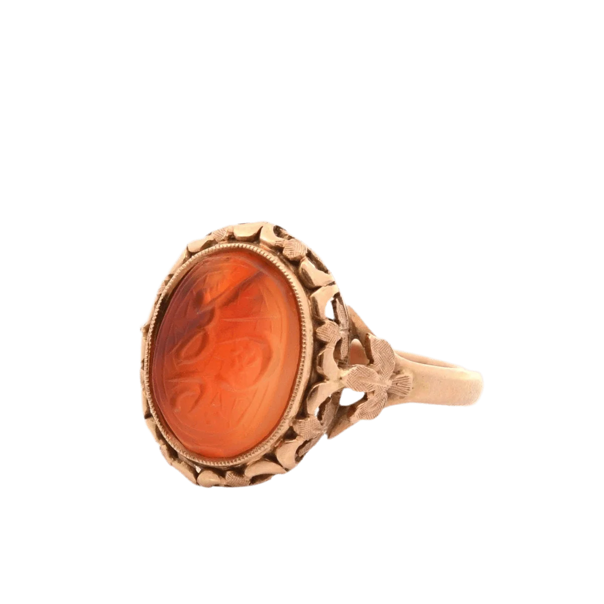 Bague Cocktail en or jaune et cornaline - Image 2