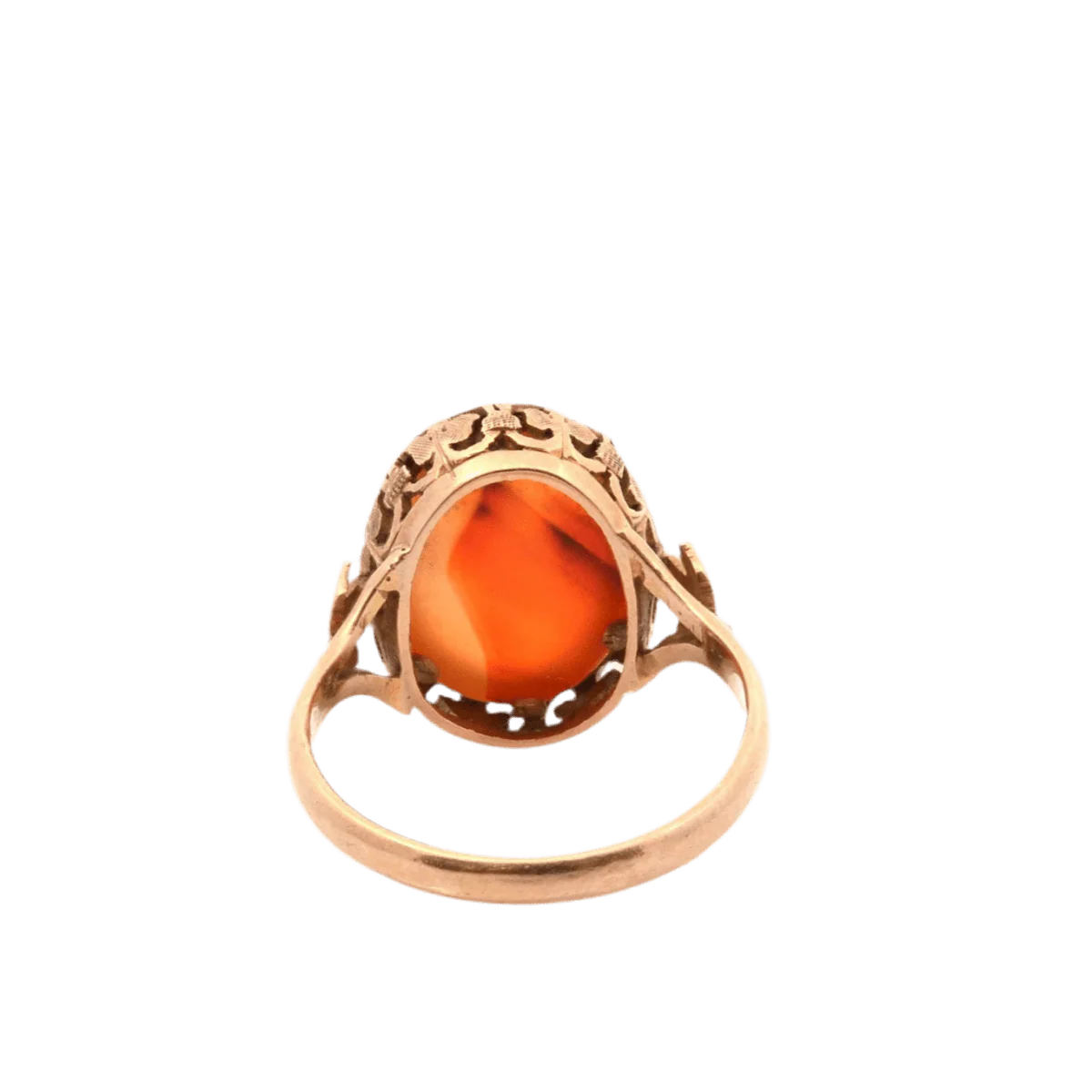 Bague Cocktail en or jaune et cornaline - Image 3