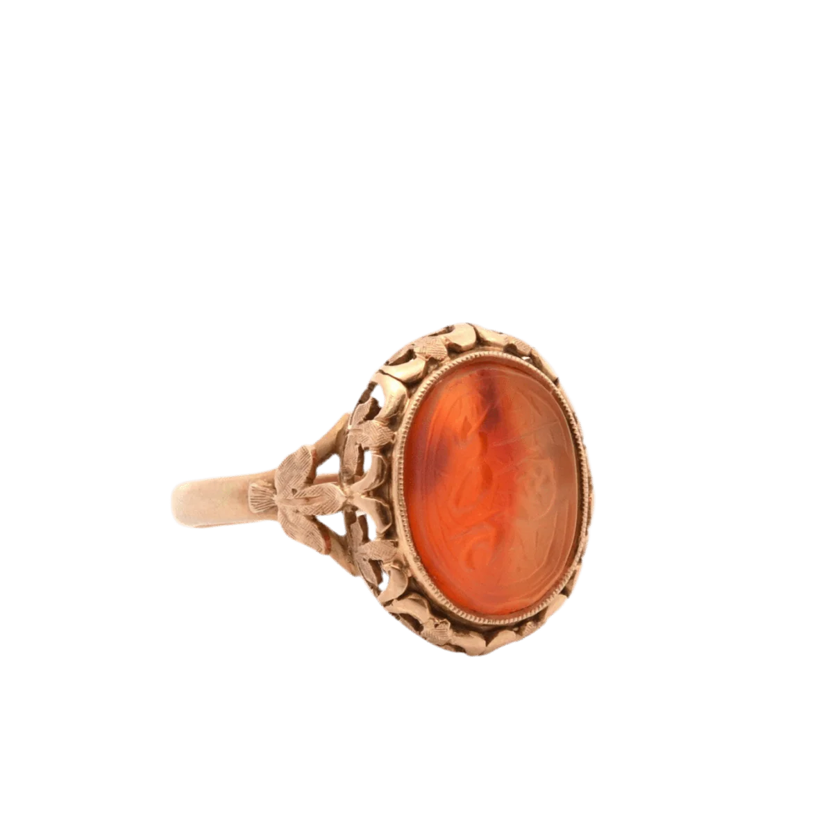 Bague Cocktail en or jaune et cornaline - Image 4