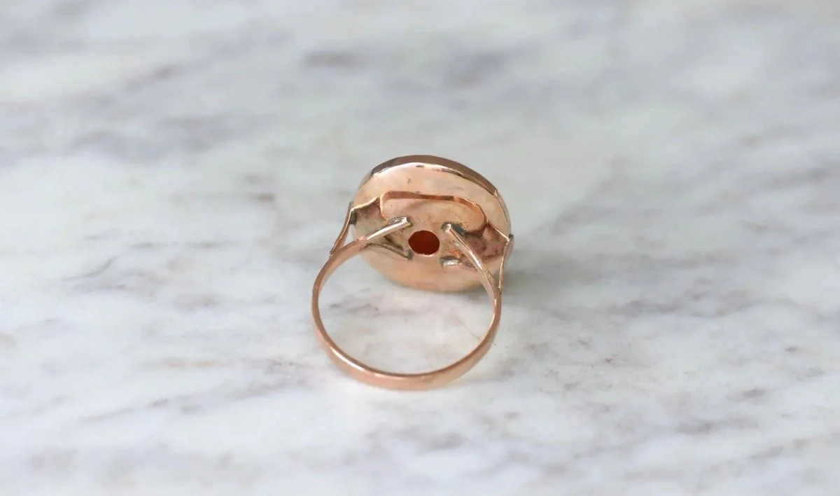 Bague Ancienne Intaille Cornaline sur Or Rose - Image 9