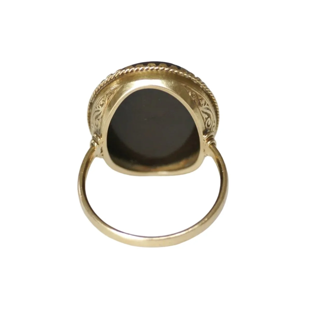 Bague Chevalière en or jaune et jaspe - Image 4