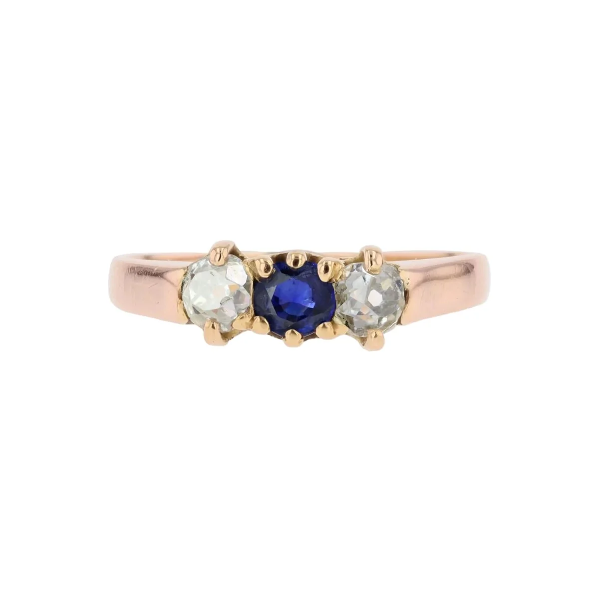 Bague Jarretière en or rose, saphir et diamants