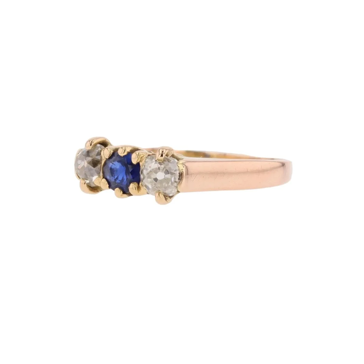 Bague Jarretière en or rose, saphir et diamants - Image 3