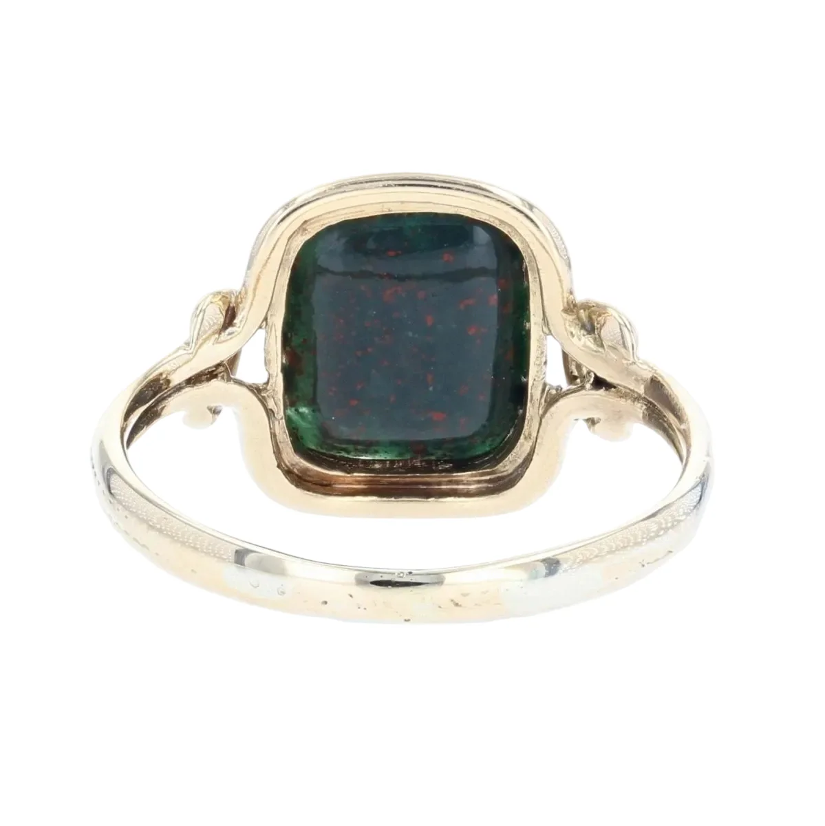 Bague Chevalière en or jaune et jaspe - Image 4