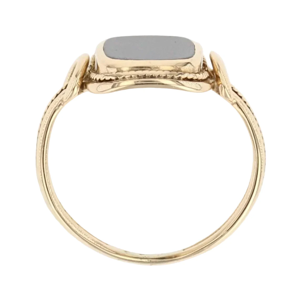 Bague Chevalière en or jaune et jaspe - Image 6