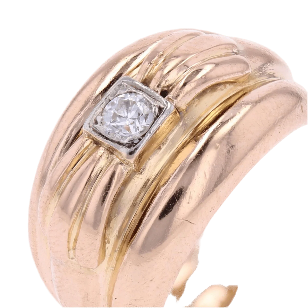 Bague Jonc en or jaune et diamant - Image 7