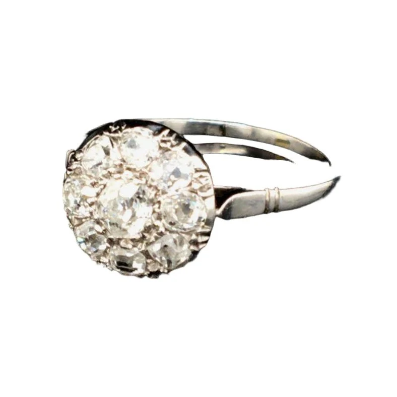 Bague marguerite en platine et diamants