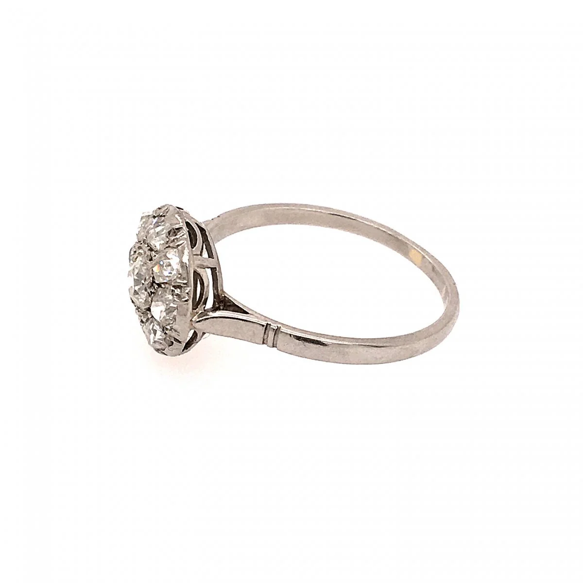 Bague marguerite en platine et diamants - Image 2