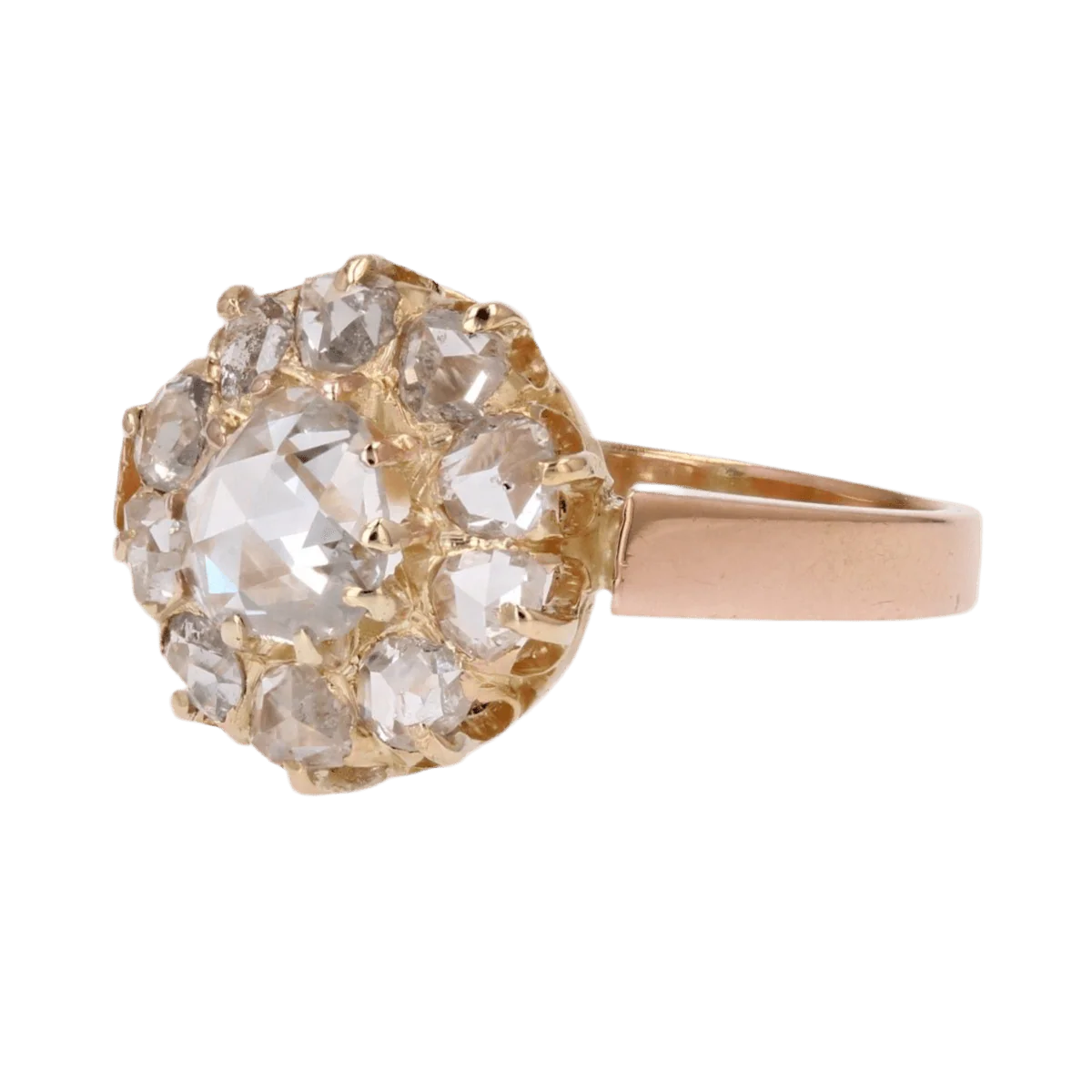 Bague Marguerite en or rose et diamants - Image 3