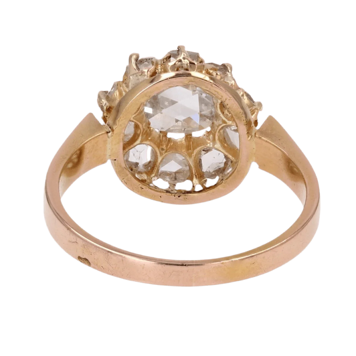 Bague Marguerite en or rose et diamants - Image 4