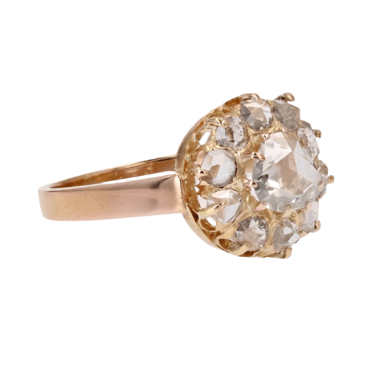 Bague Marguerite en or rose et diamants - Image 5