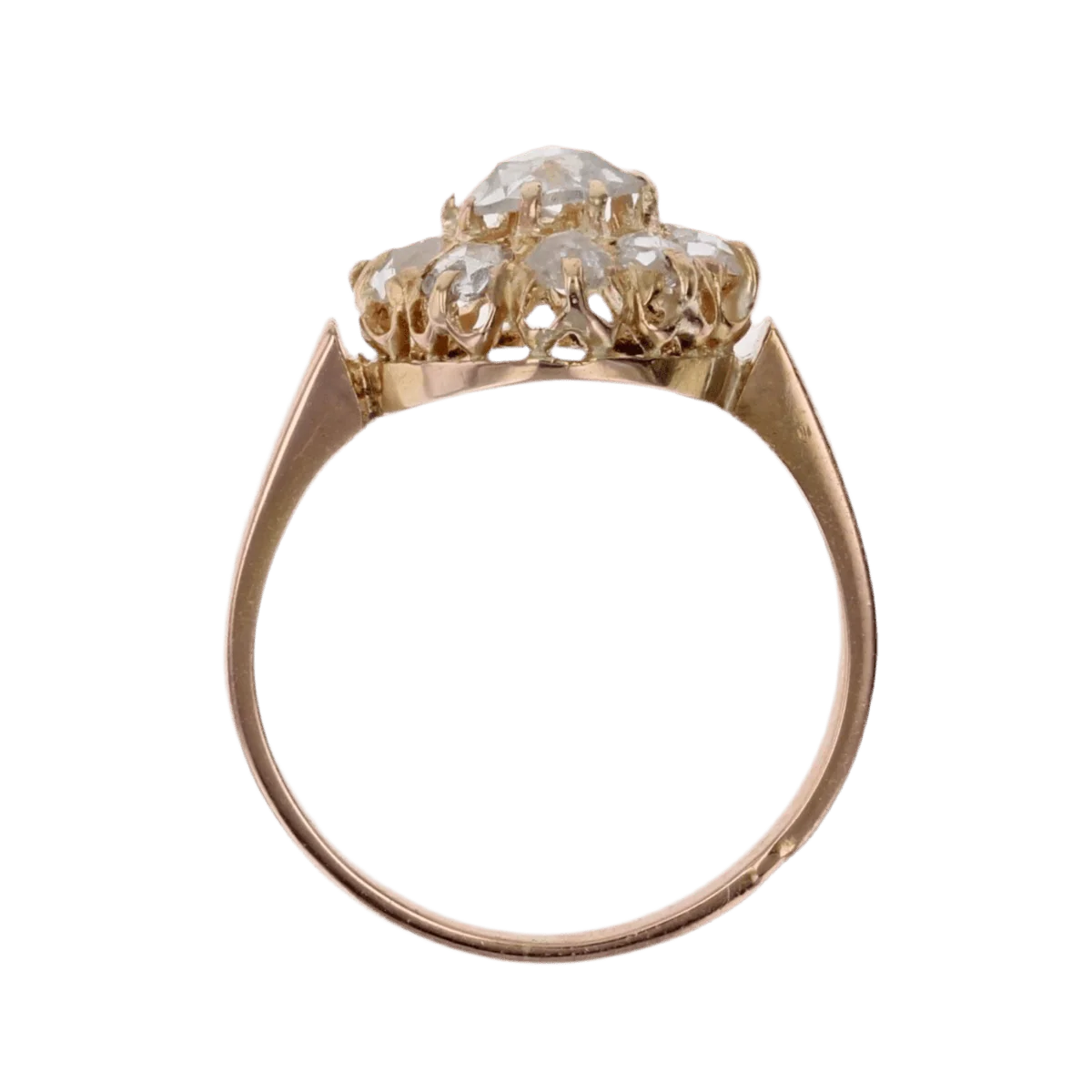 Bague Marguerite en or rose et diamants - Image 6
