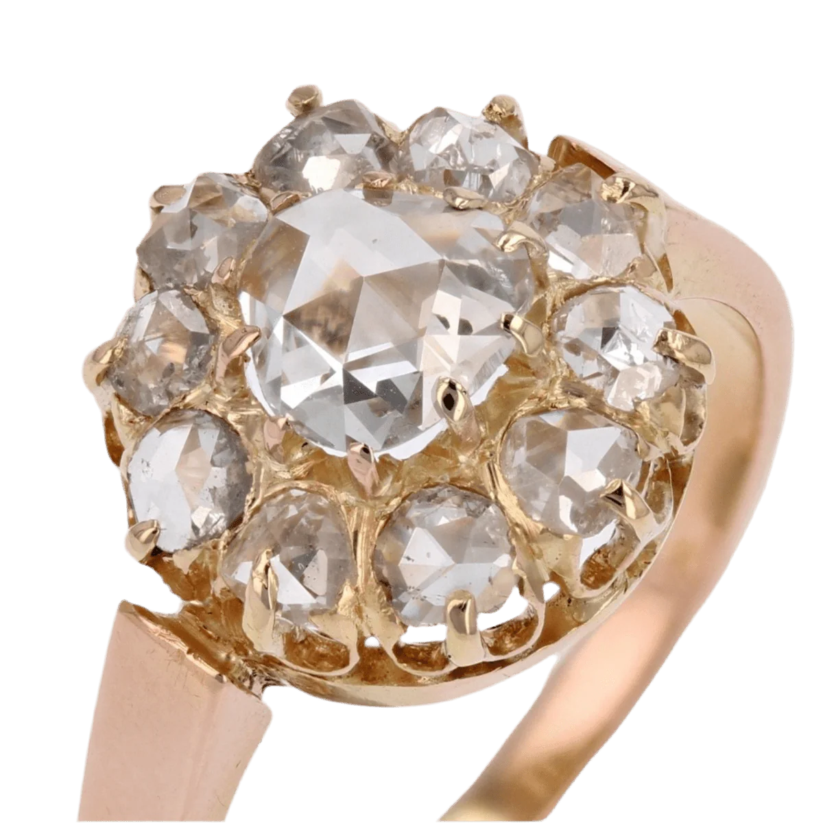 Bague Marguerite en or rose et diamants - Image 7