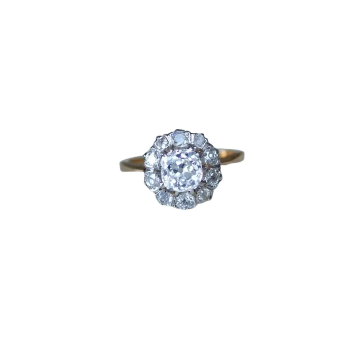 Bague Marguerite en or, platine et diamants