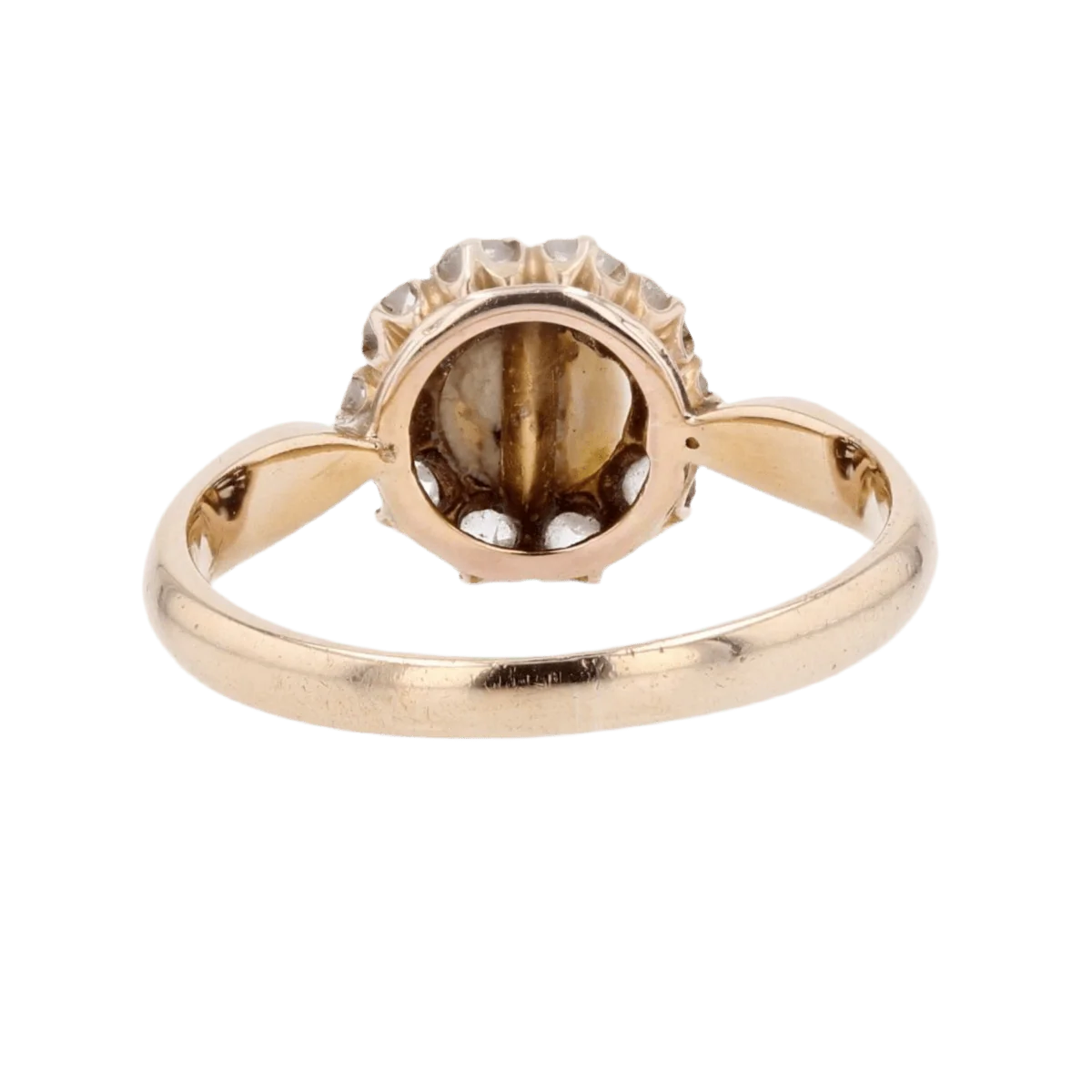 Bague Marguerite en or jaune, perle et diamants - Image 4