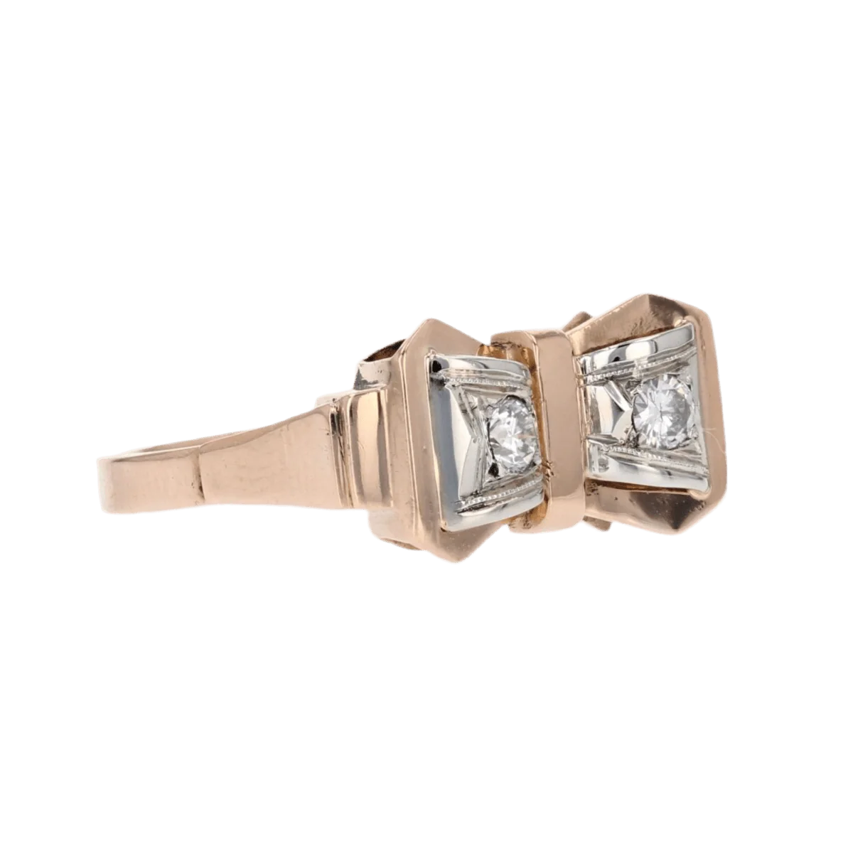 Bague Tank en or rose et diamants - Image 5