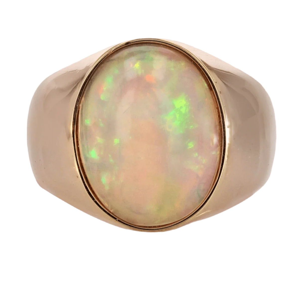 Bague Jonc en or jaune et opale