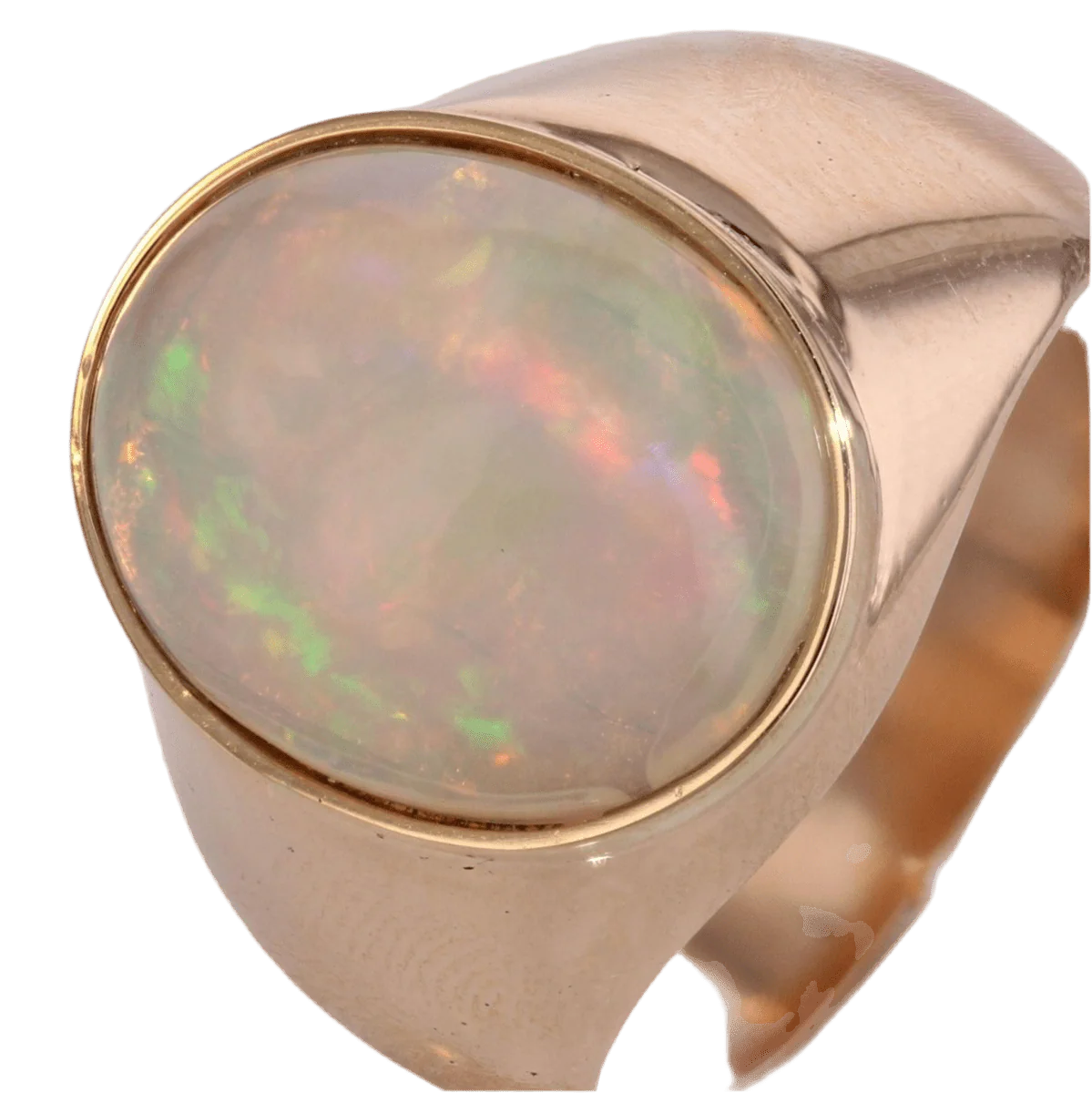 Bague Jonc en or jaune et opale - Image 6