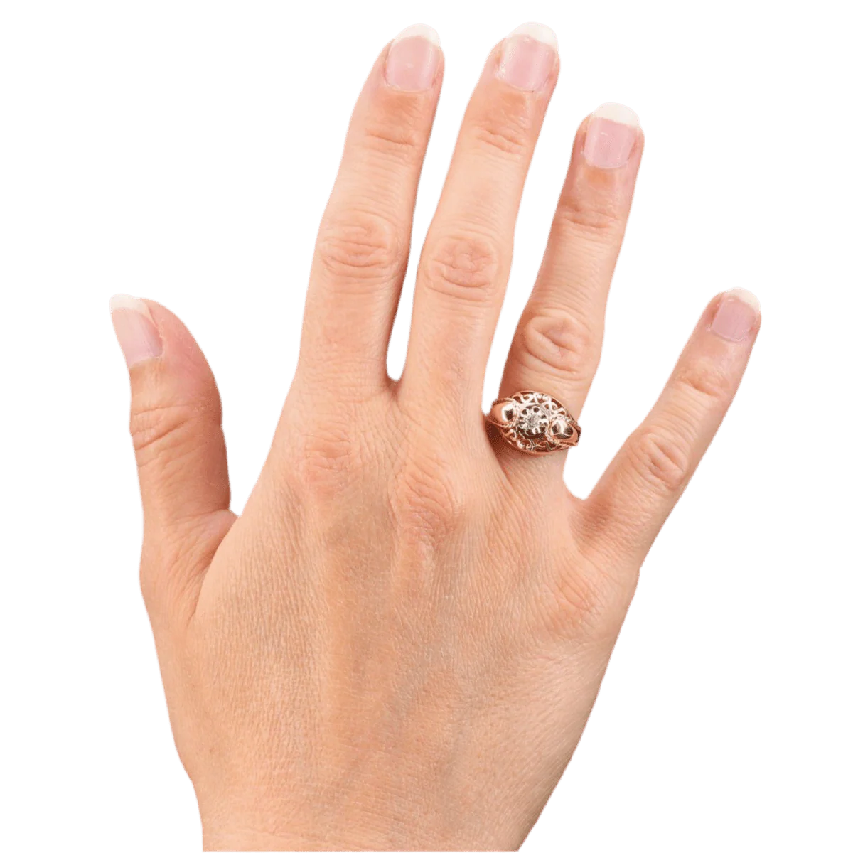 Bague Dôme en or rose et diamant - Image 2