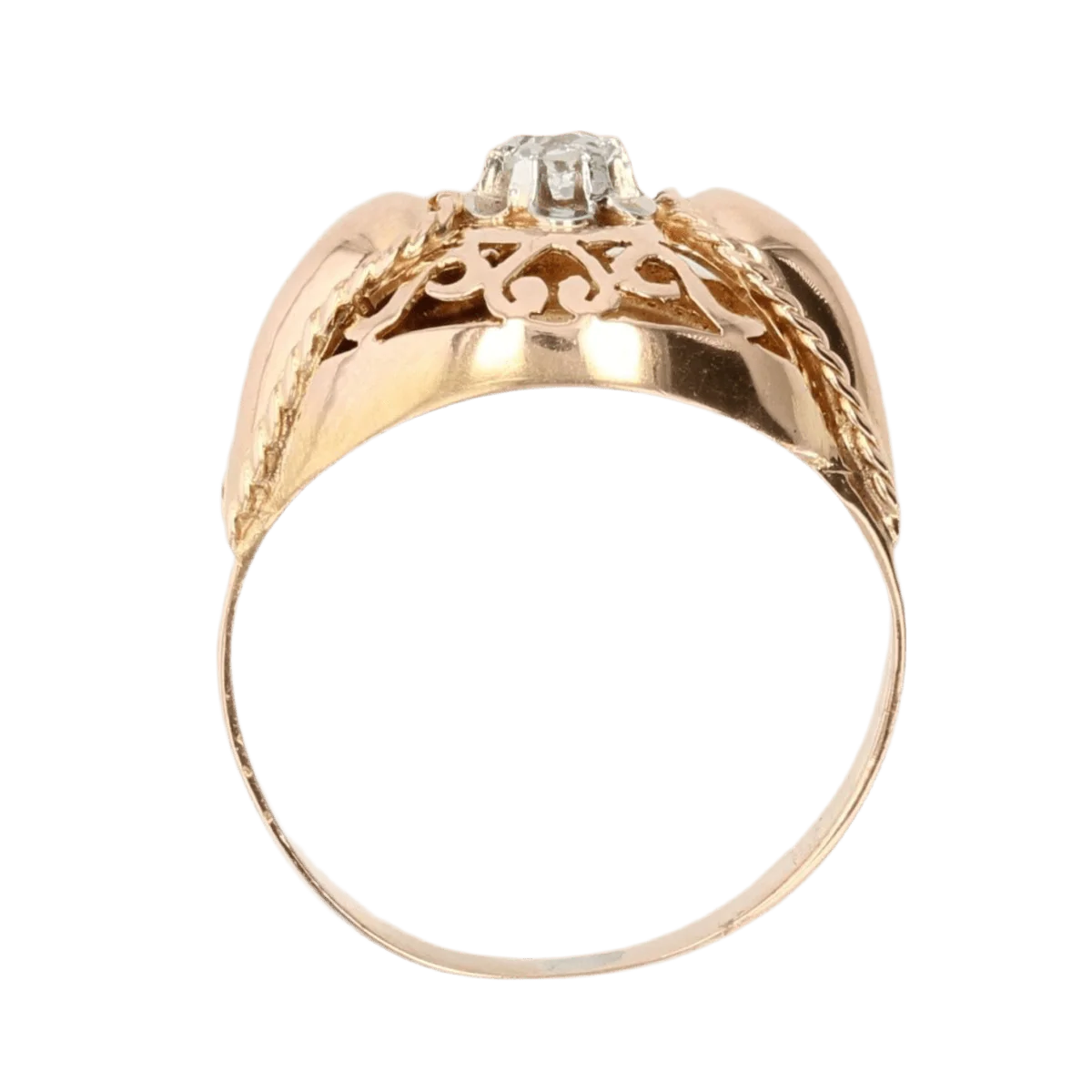 Bague Dôme en or rose et diamant - Image 6