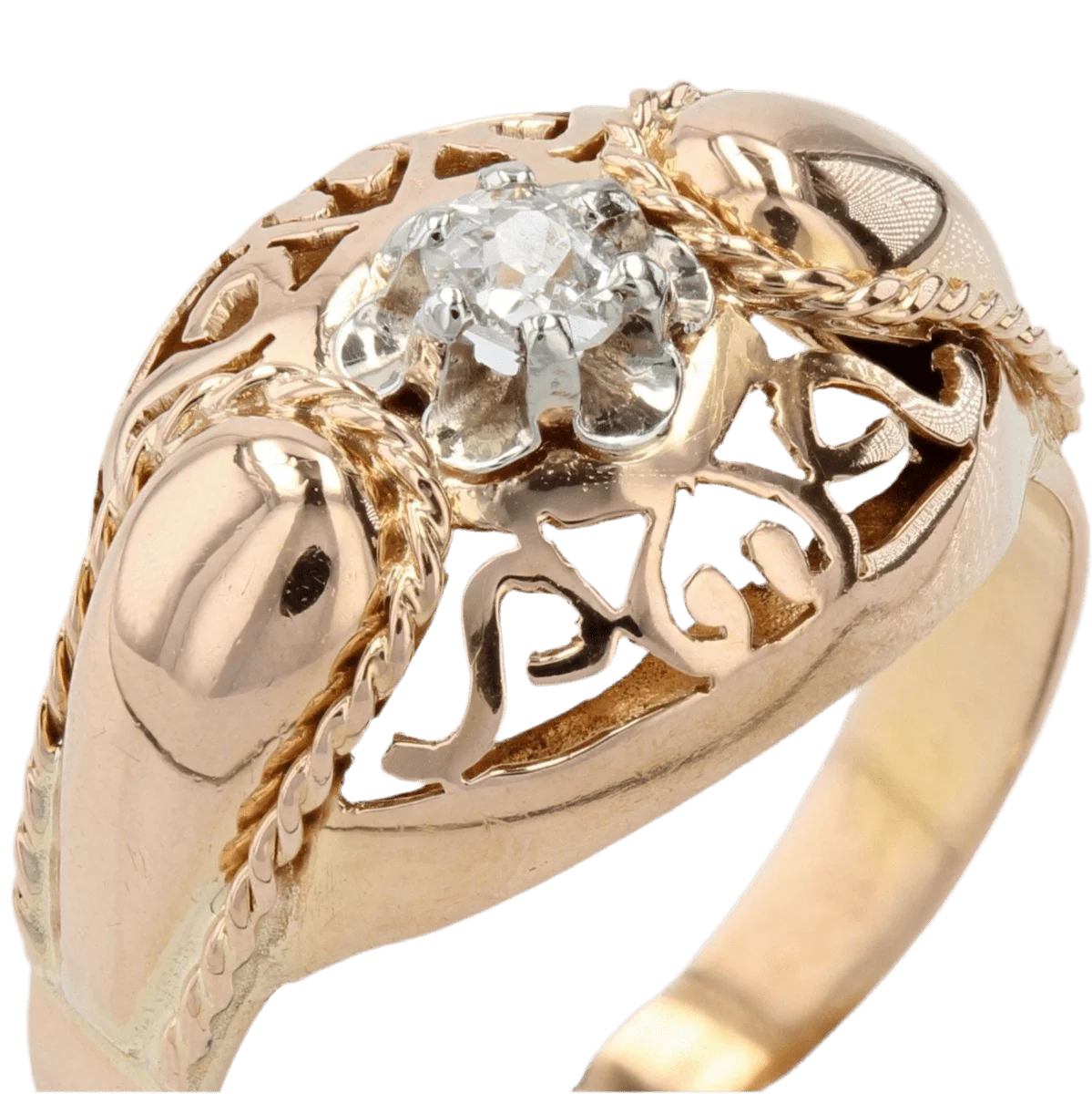 Bague Dôme en or rose et diamant - Image 7