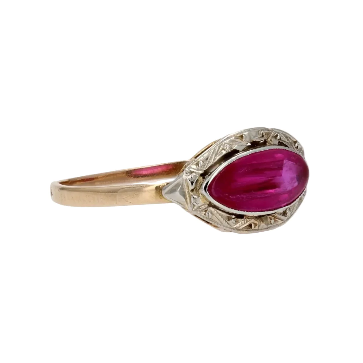 Bague en or jaune et rubis - Image 5