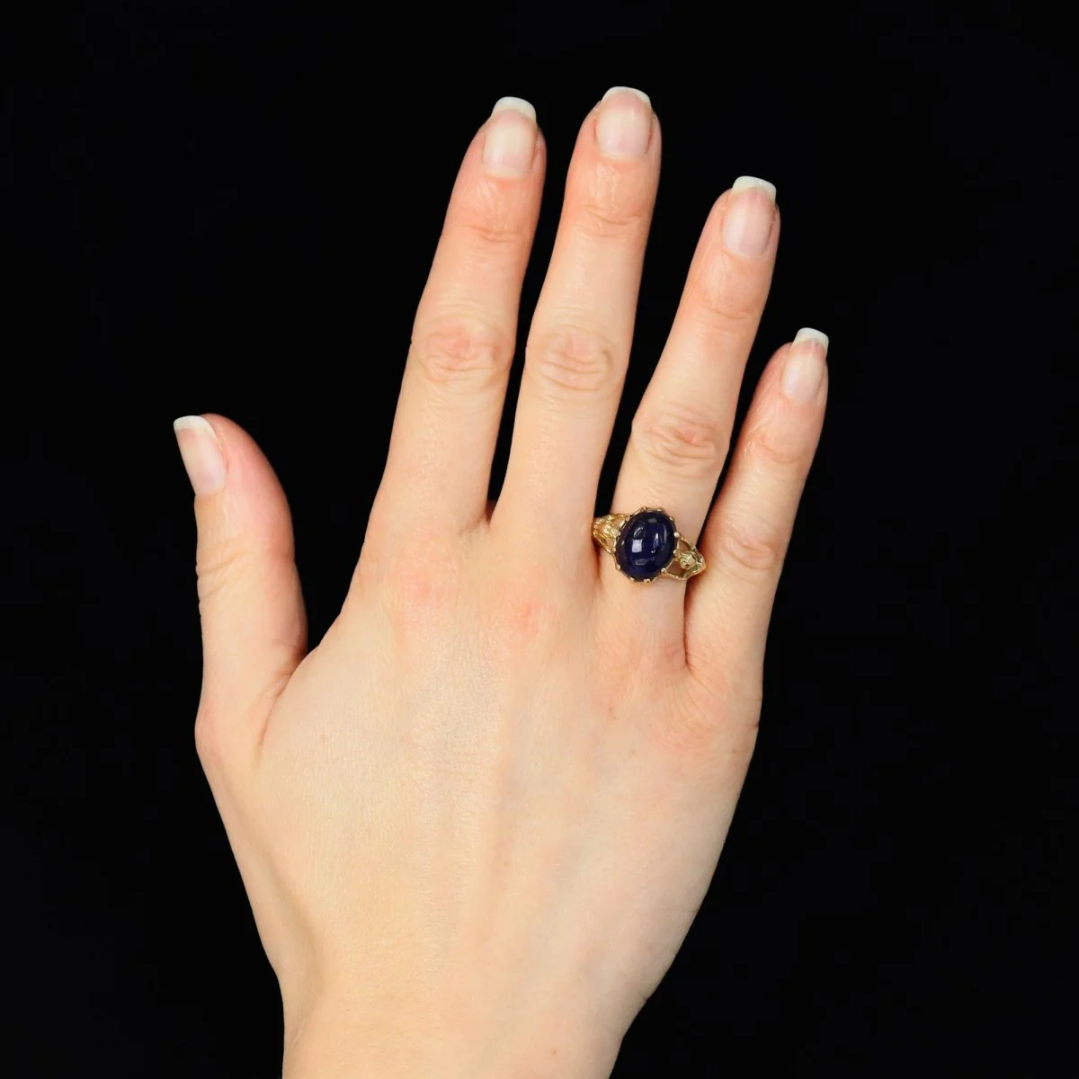 Bague Cocktail en or jaune et lapis-lazuli - Image 2