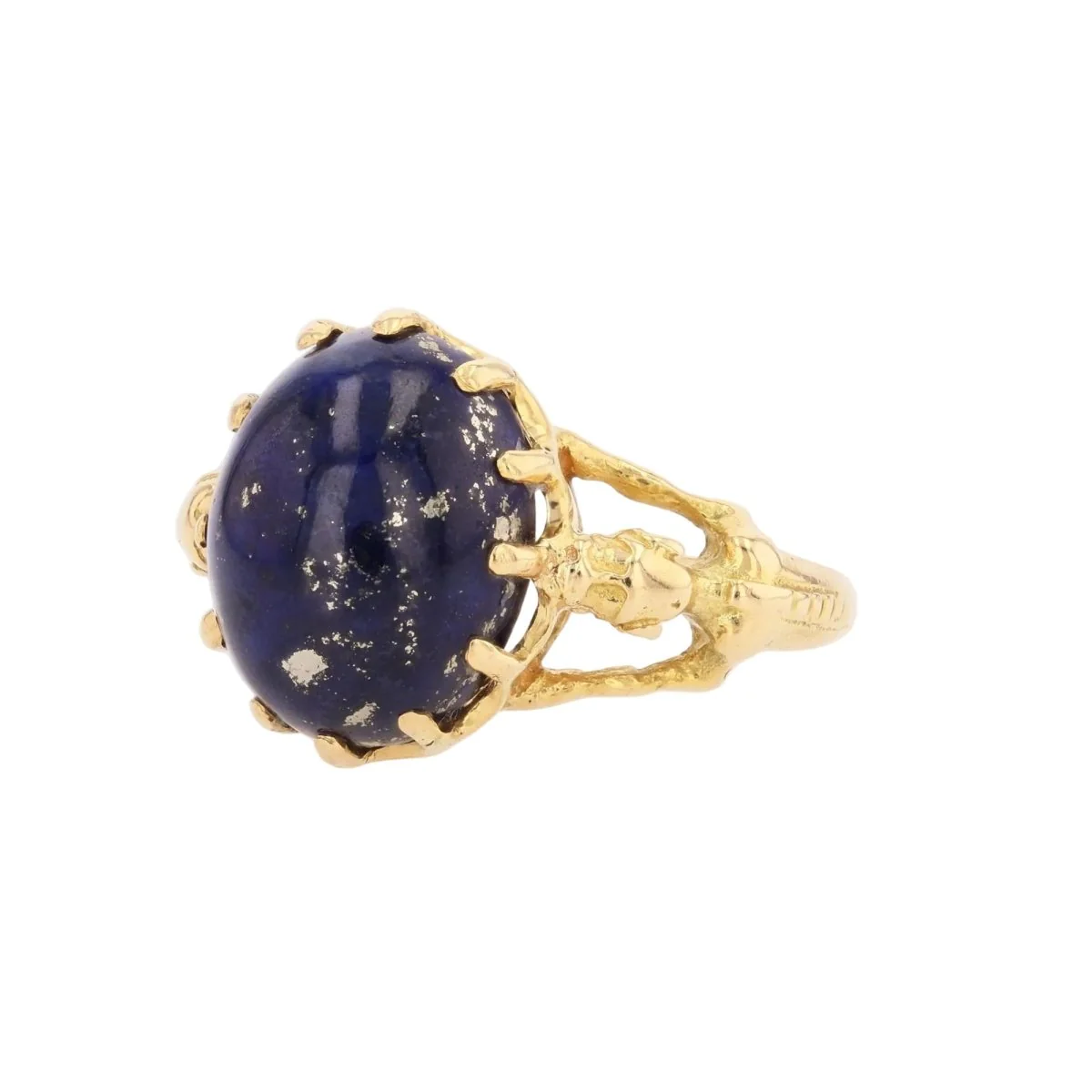 Bague Cocktail en or jaune et lapis-lazuli - Image 3