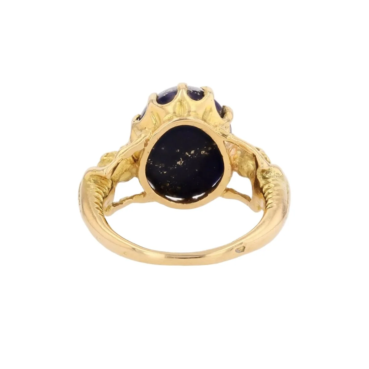Bague Cocktail en or jaune et lapis-lazuli - Image 4