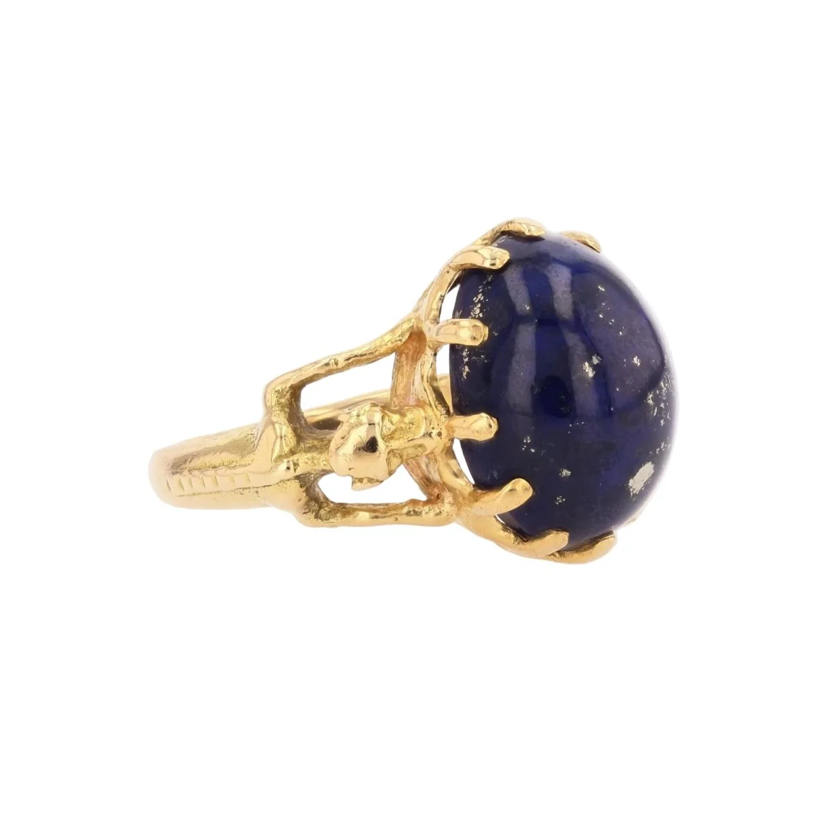 Bague Cocktail en or jaune et lapis-lazuli - Image 5