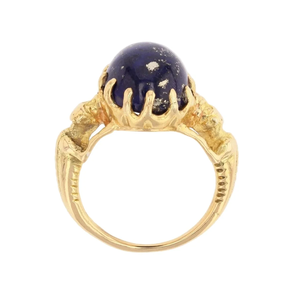 Bague Cocktail en or jaune et lapis-lazuli - Image 6