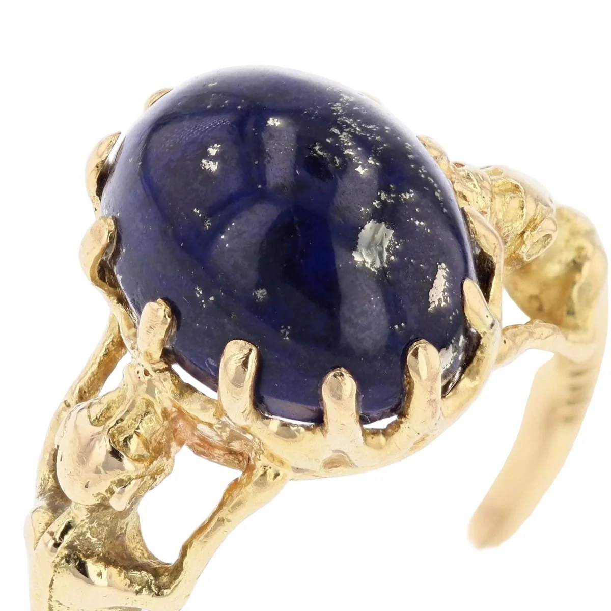 Bague Cocktail en or jaune et lapis-lazuli - Image 7
