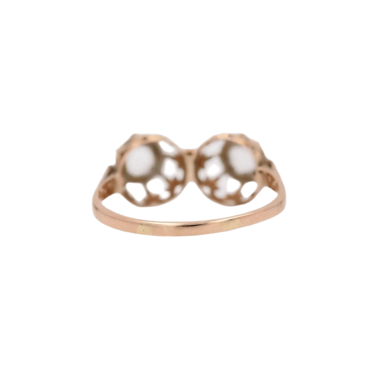 Bague Toi & Moi en or rose et diamants - Image 4