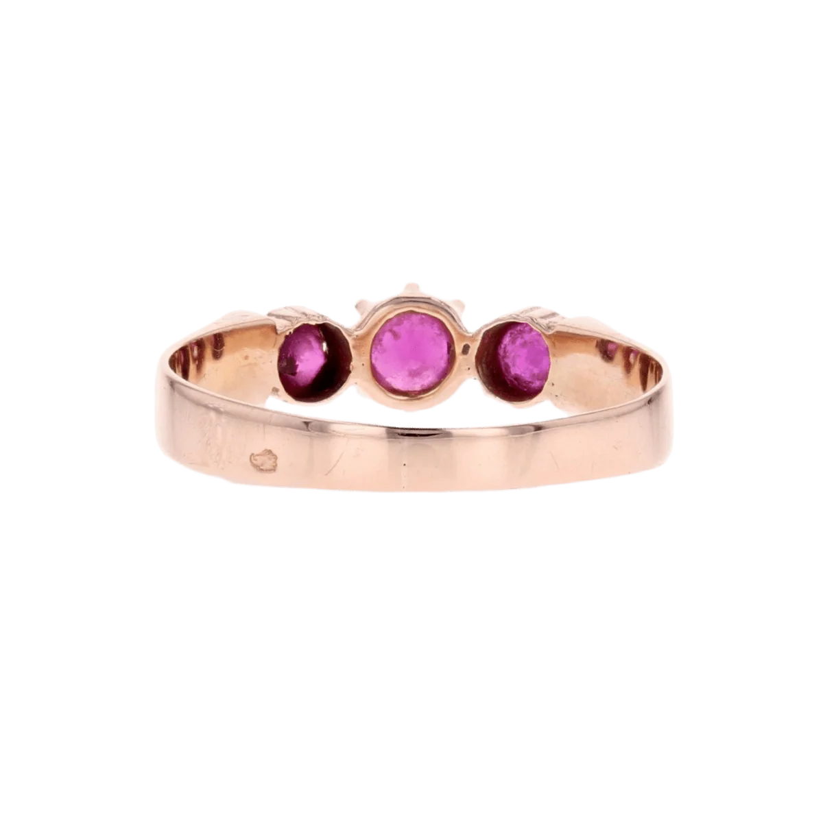 Bague Trilogie en or rose et rubis - Image 4
