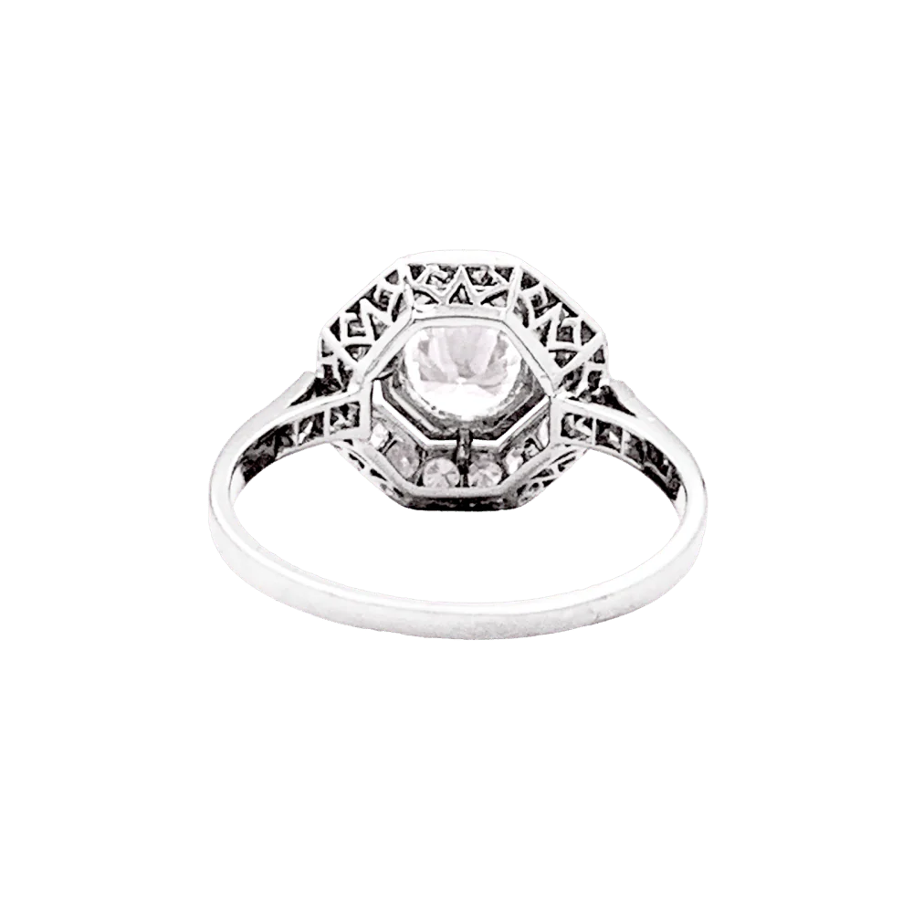 Bague Entourage en platine et diamants - Image 4