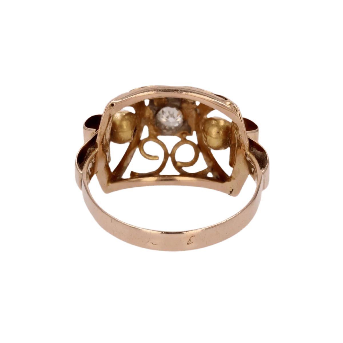Bague Dôme en or rose et diamant - Image 4