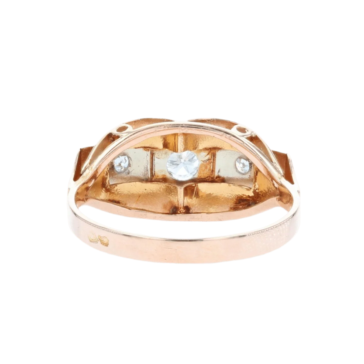 Bague Tank en or rose et diamants - Image 4